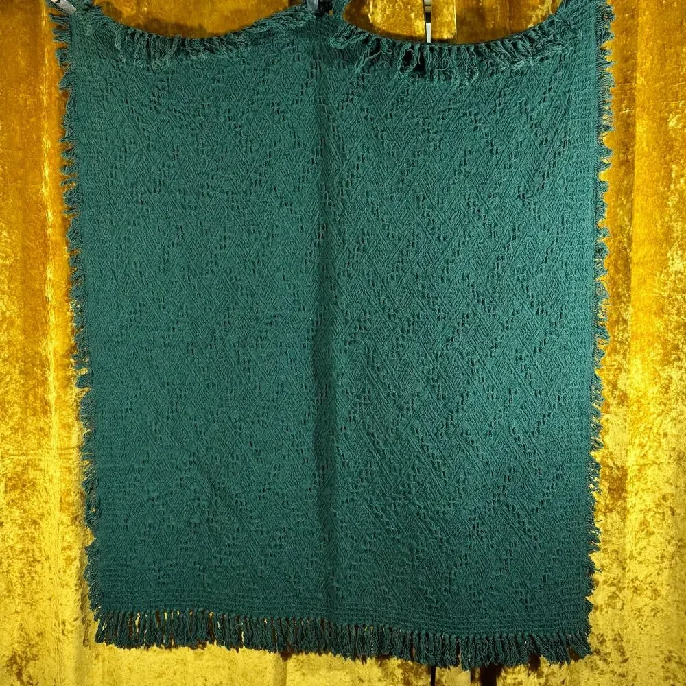 Dark Green Cottagecore Style Throw Blanket 42